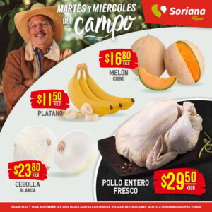 Ofertas Frutas y Verduras Soriana 14 y 15 de Noviembre 2023