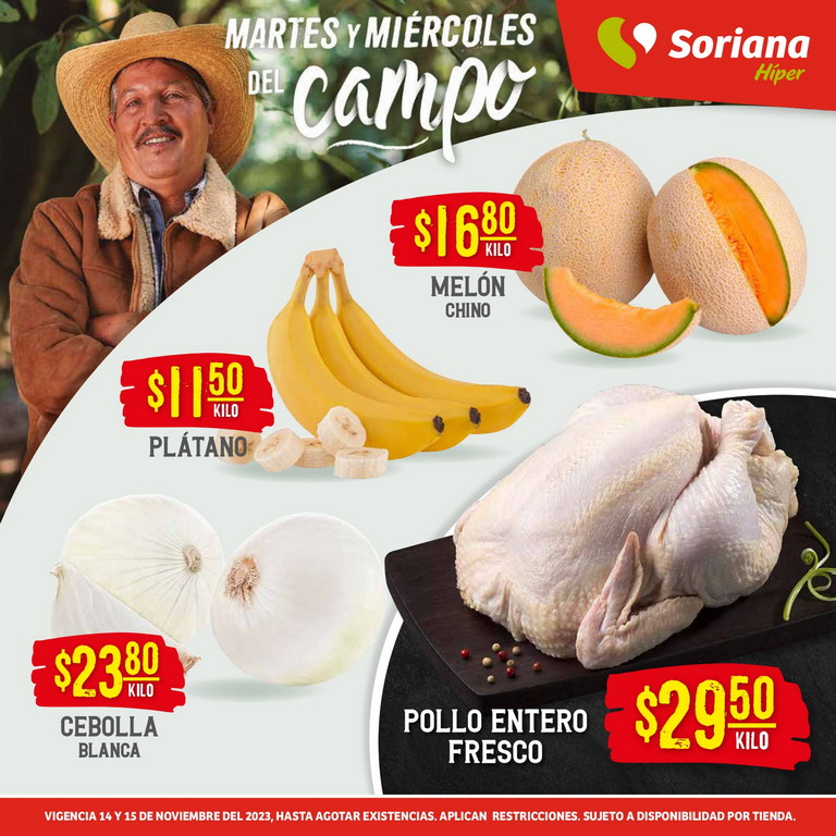 Ofertas Frutas y Verduras Soriana 14 y 15 de Noviembre 2023