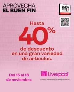 Descuentos Buen Fin 2024 en Liverpool Hasta 40% de descuento